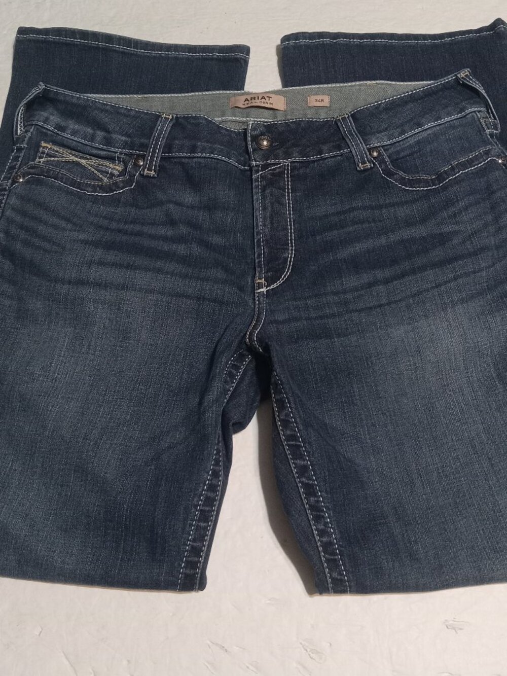Ariat Women's Mid Rise Boot Cut Whipstitch Jeans 34R 10014022